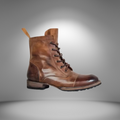 Męskie skórzane botki w stylu western vintage