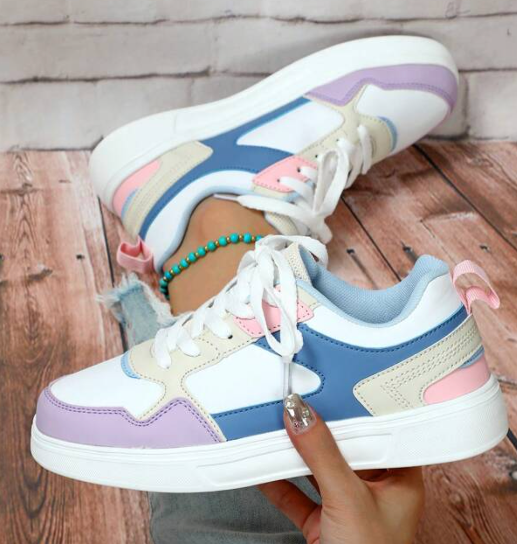 Damskie oddychające sneakersy w żywym wzorze