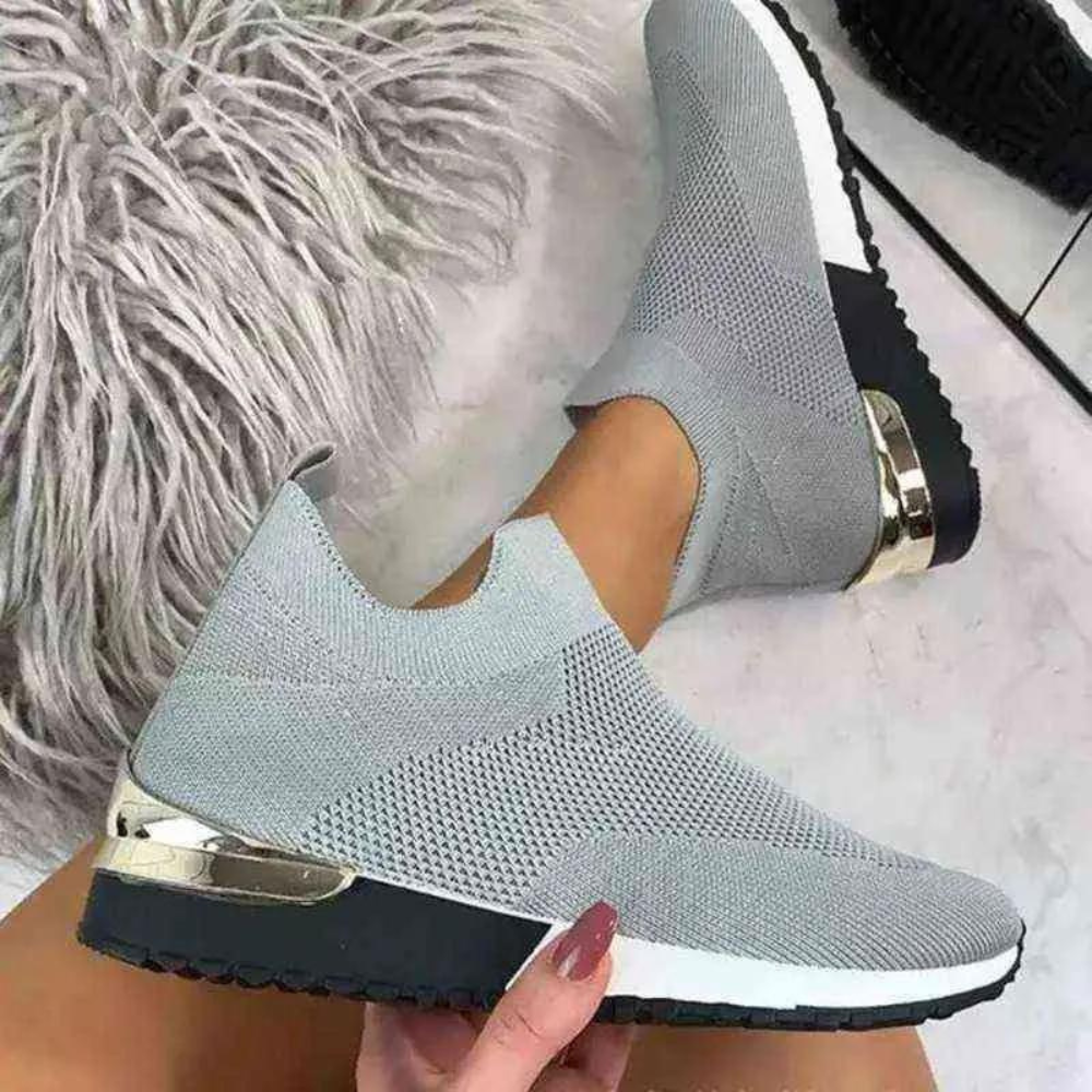 Damskie wsuwane sneakersy z oddychającej siateczki