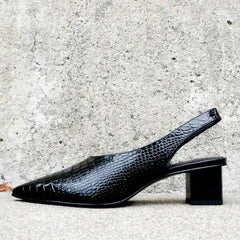 Damskie czółenka slingback na słupku ze szpiczastym noskiem