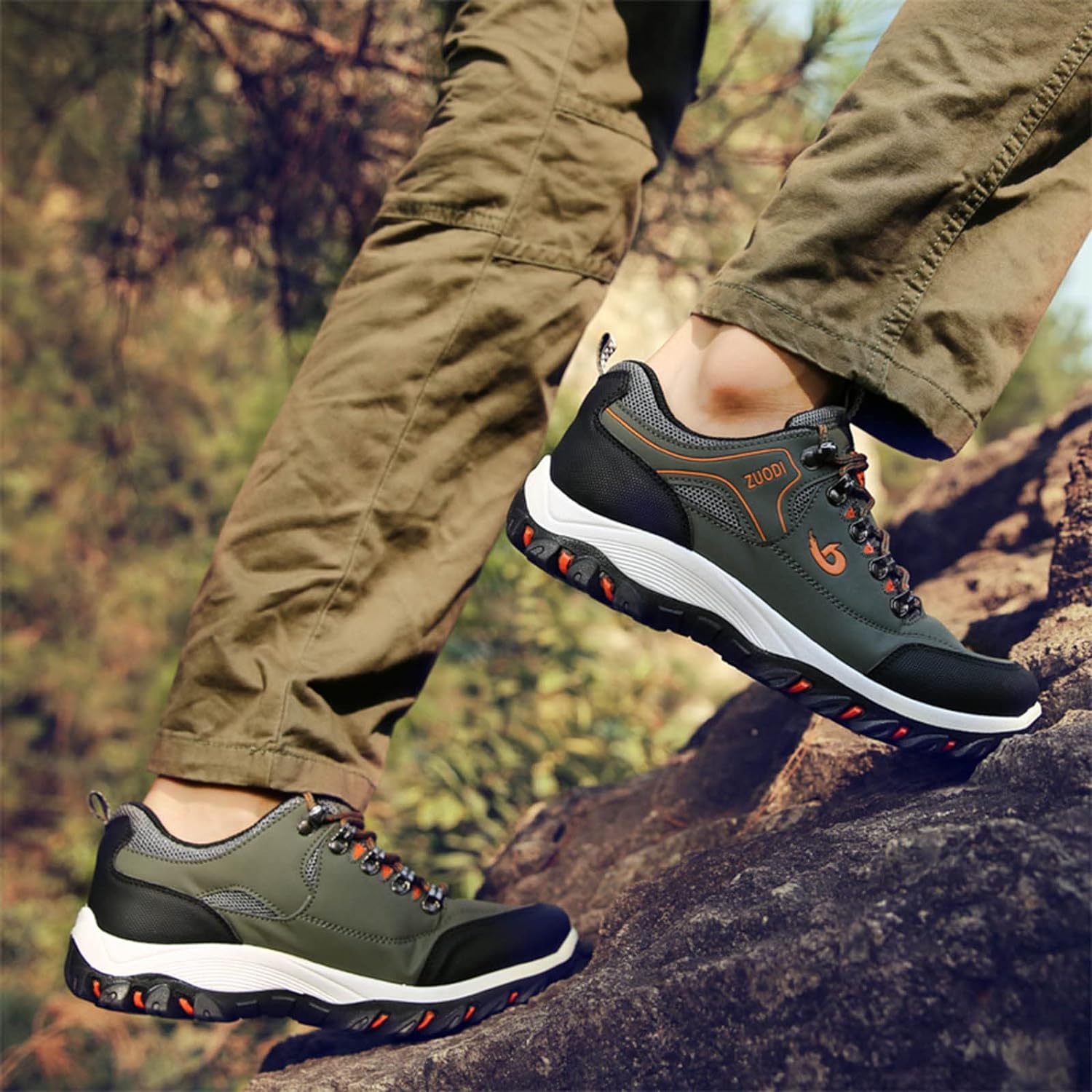 Męskie wodoodporne buty outdoor z dobrą przyczepnością