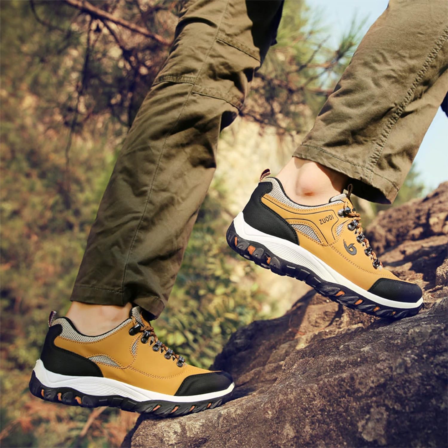 Męskie wodoodporne buty outdoor z dobrą przyczepnością