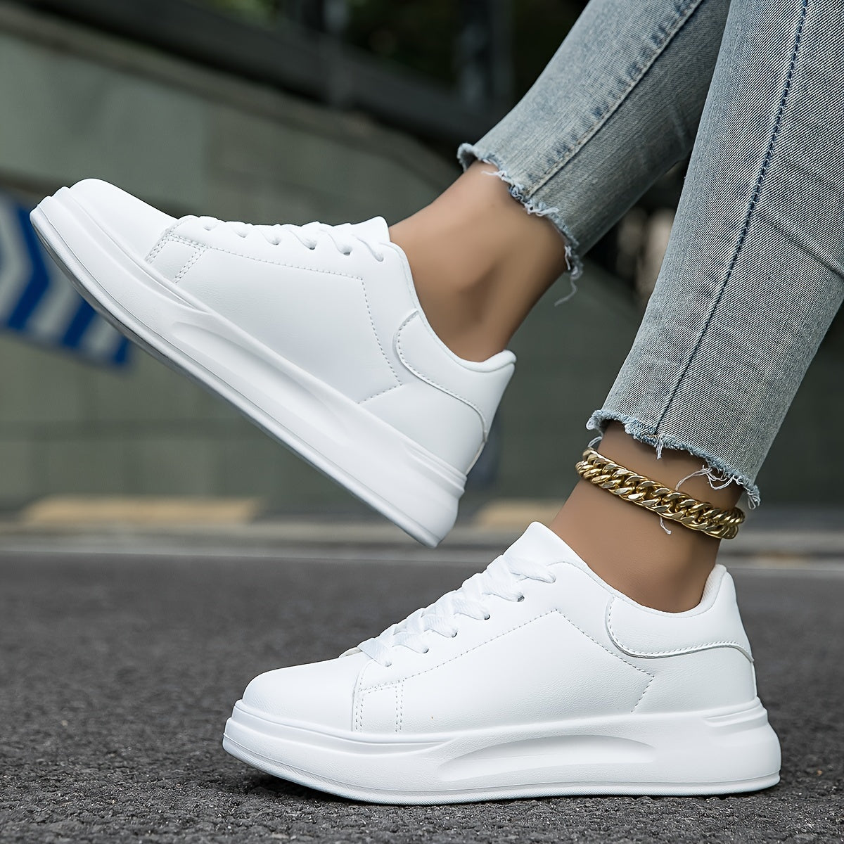 Damskie skórzane sneakersy z ortopedycznym wsparciem