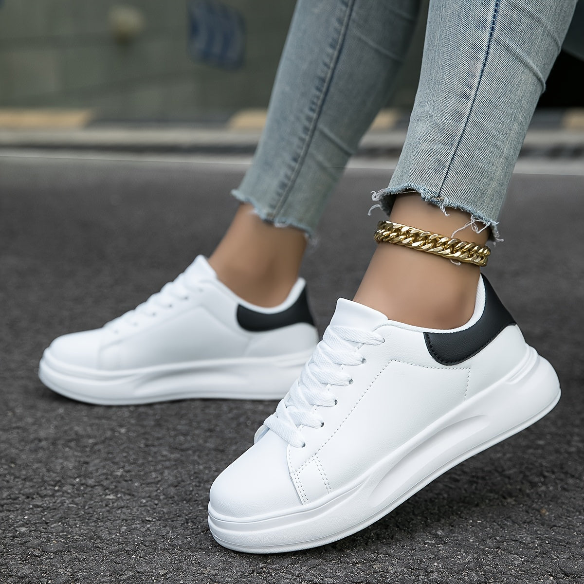 Damskie skórzane sneakersy z ortopedycznym wsparciem