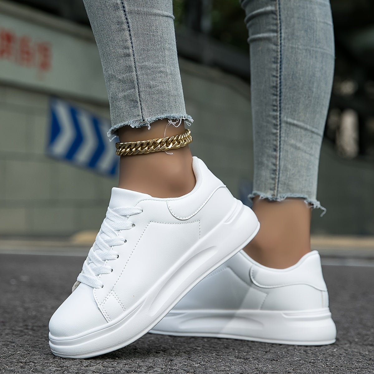 Damskie skórzane sneakersy z ortopedycznym wsparciem