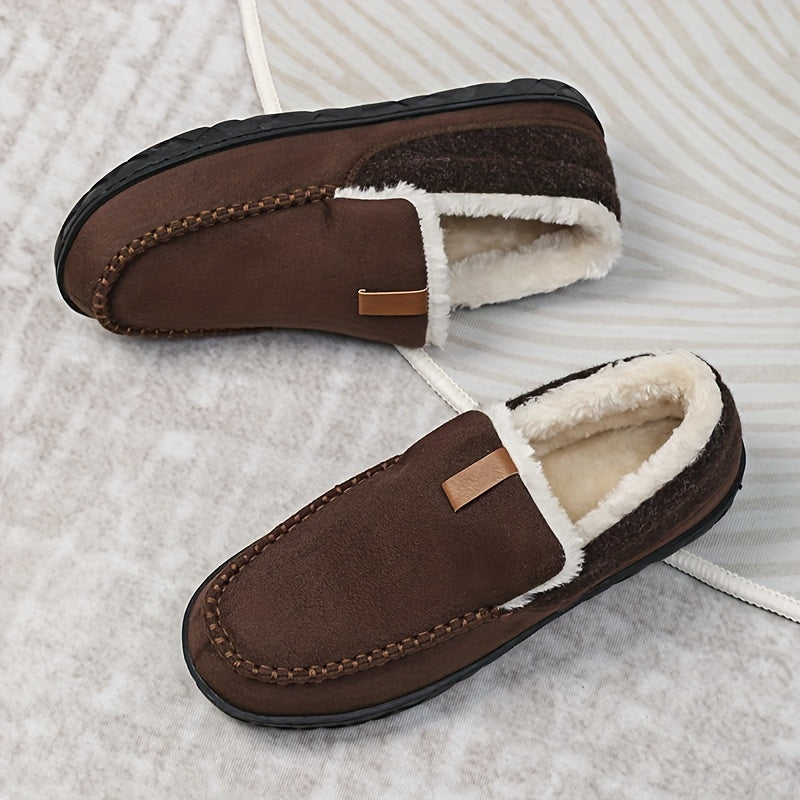 Męskie wełniane kapcie mokasyny na zimę