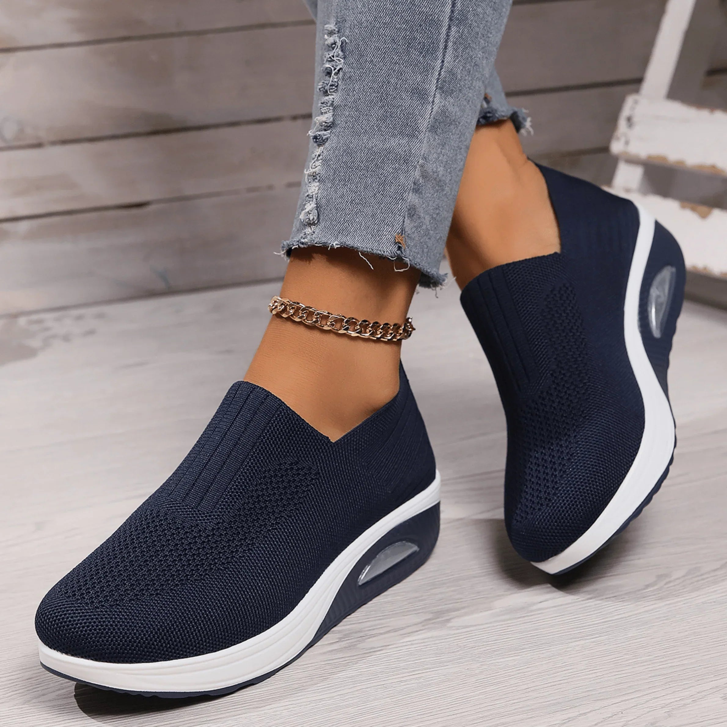 Damskie wsuwane sneakersy, oddychające i wygodne