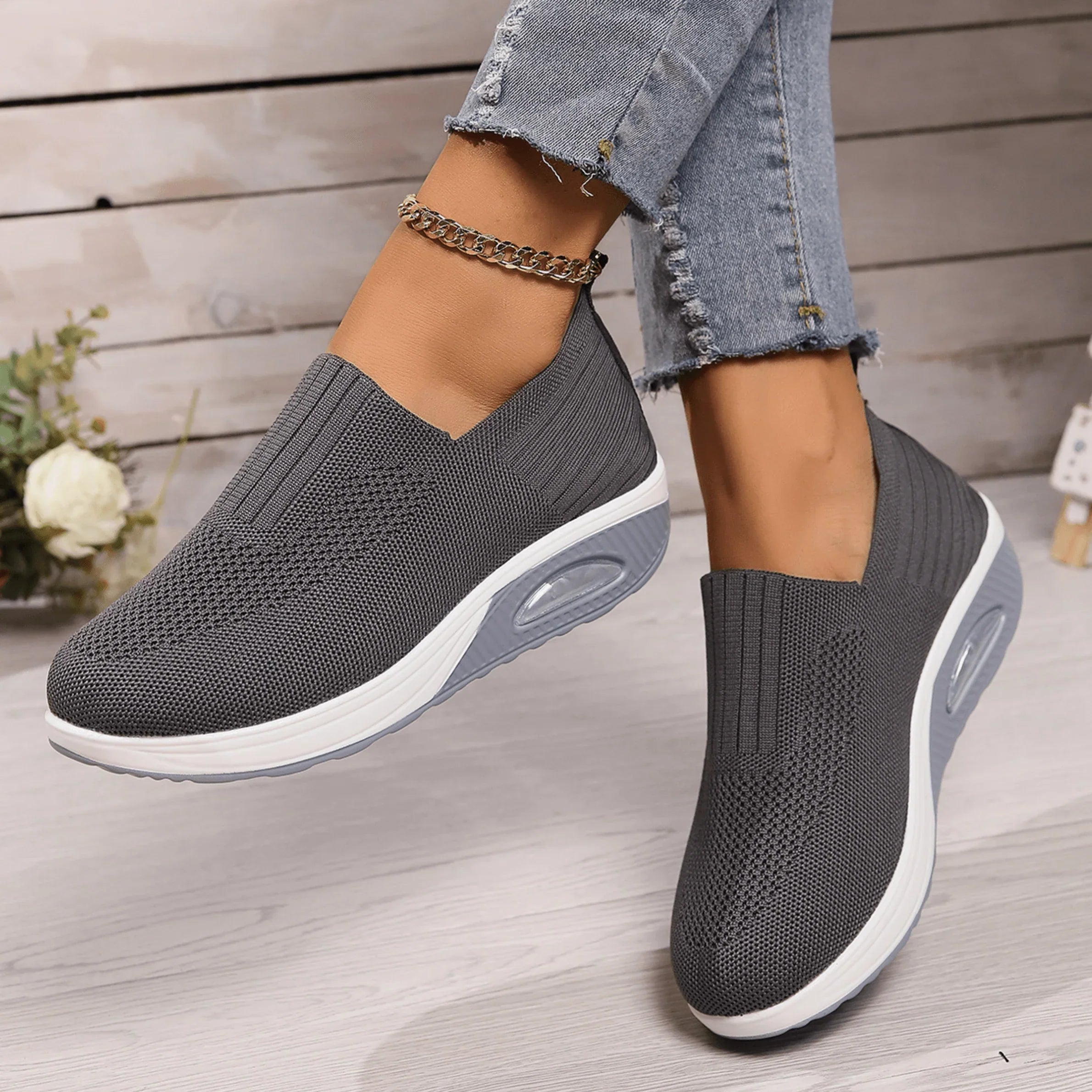 Damskie wsuwane sneakersy, oddychające i wygodne