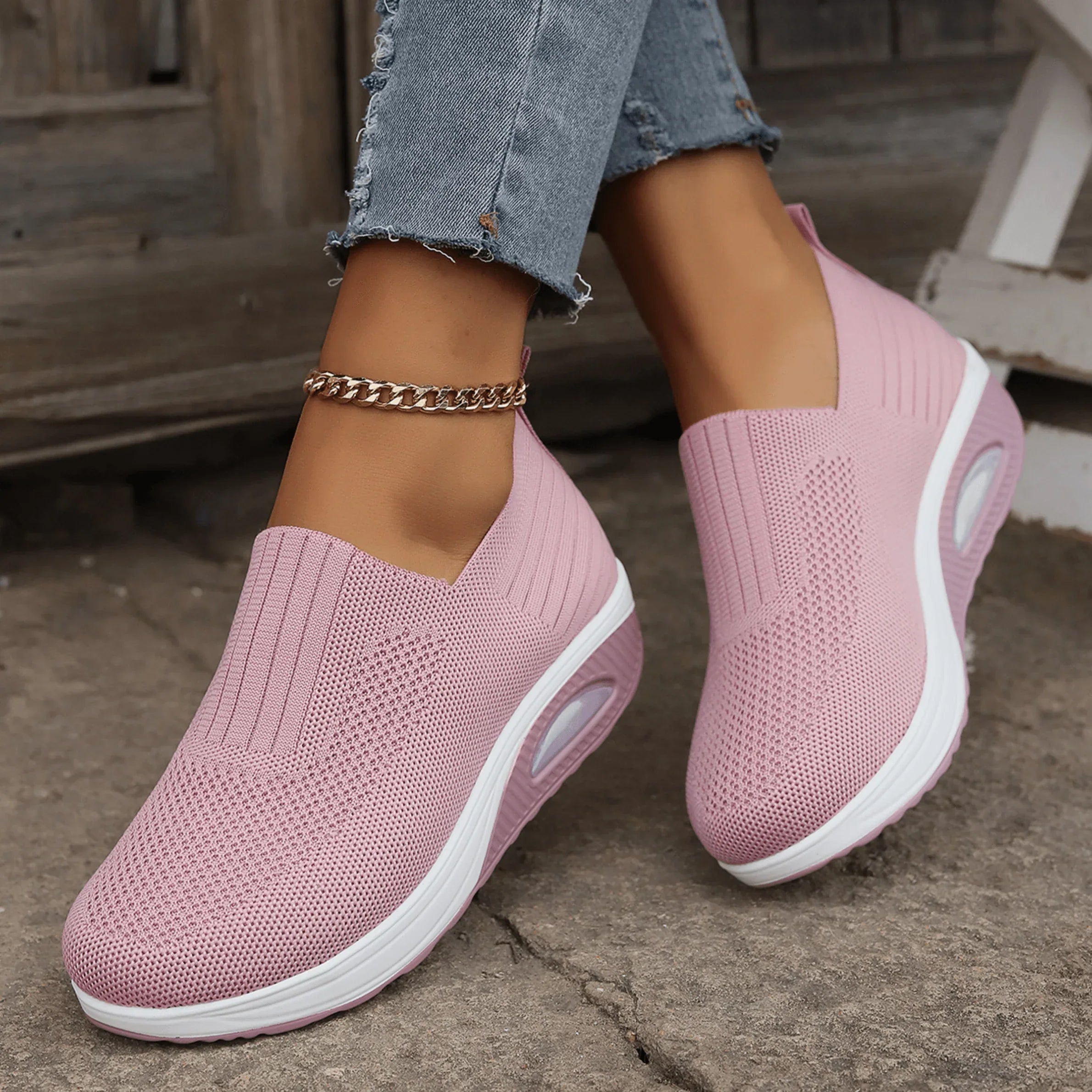 Damskie wsuwane sneakersy, oddychające i wygodne